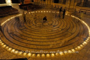 Tim in center of Chartres Cathedral labyrinth